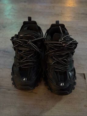 Balenciaga Men's Black Multi-Layered Track Sneakers